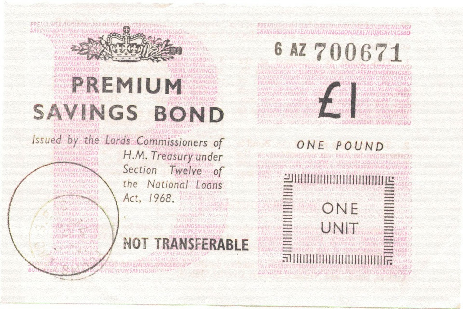 A Premium Bond from 1971